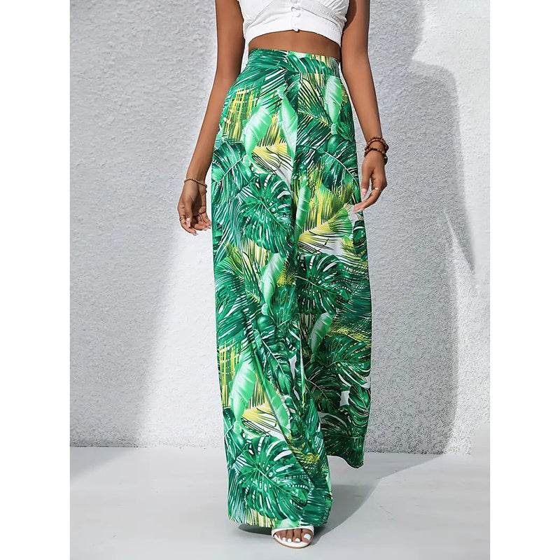 Women’s Printed High‑Waist Wide‑Leg Palazzo Pants