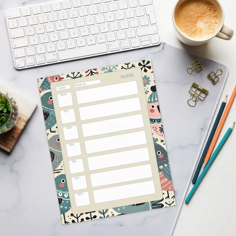Daily Planner Boost - Enchanting Birds and Trees Design - DipaliZ