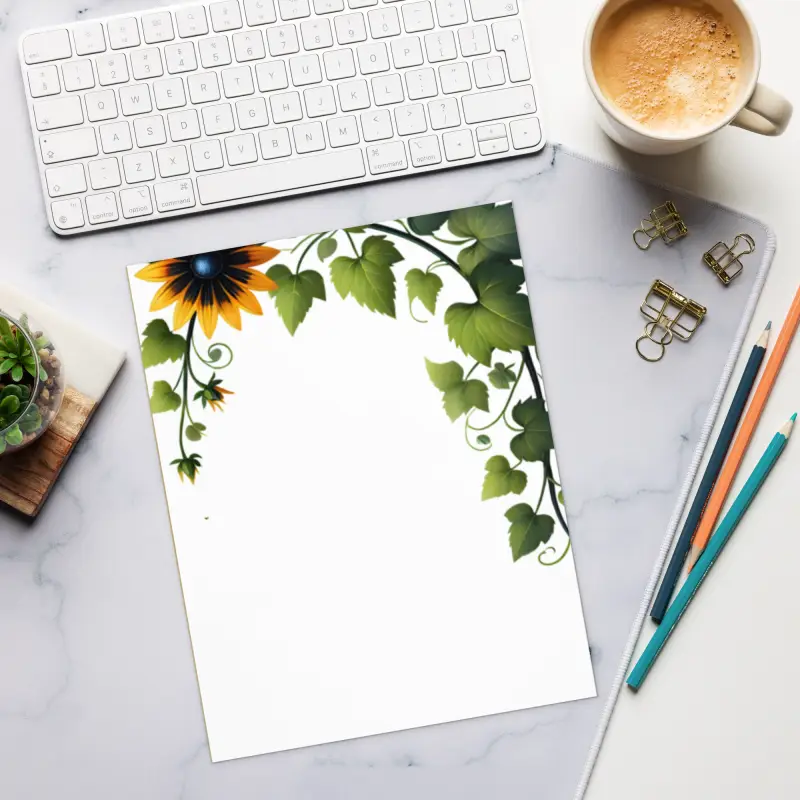Black Susan Flower Notepad - Creative Organization Style - DipaliZ
