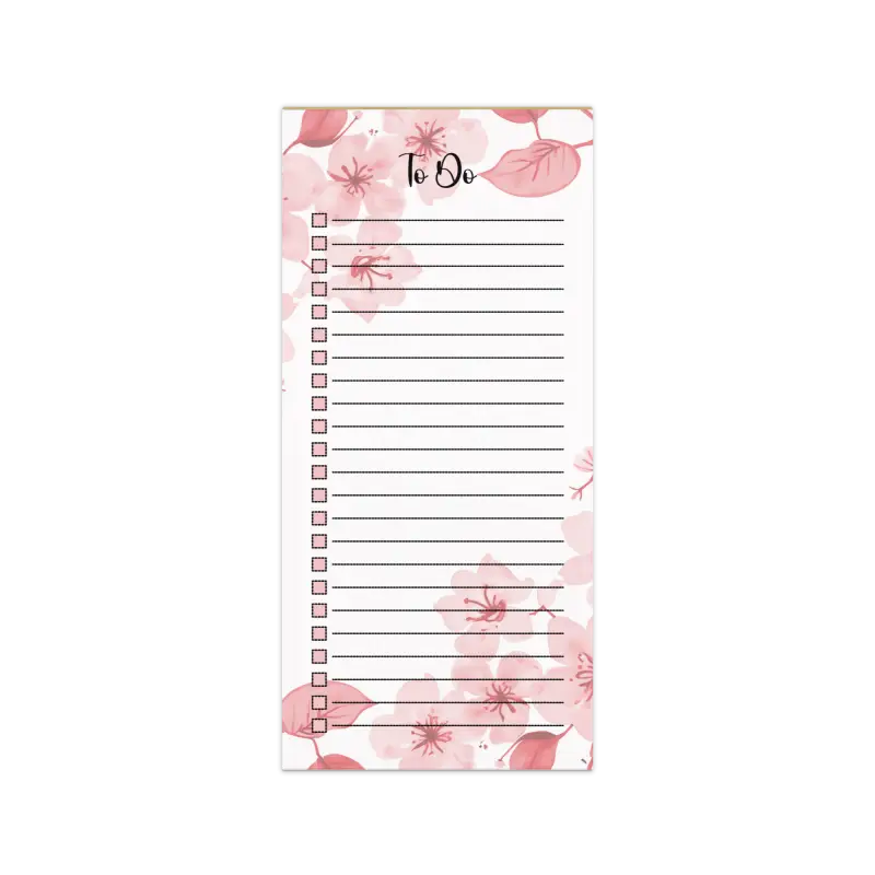 Cherry Blossoms Notepad - Sturdy Hard Cardboard Daily Planning - DipaliZ