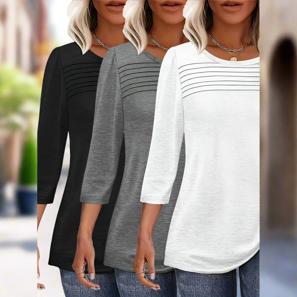 Women's 3-Pack 3 4 Sleeve Tunic Tops