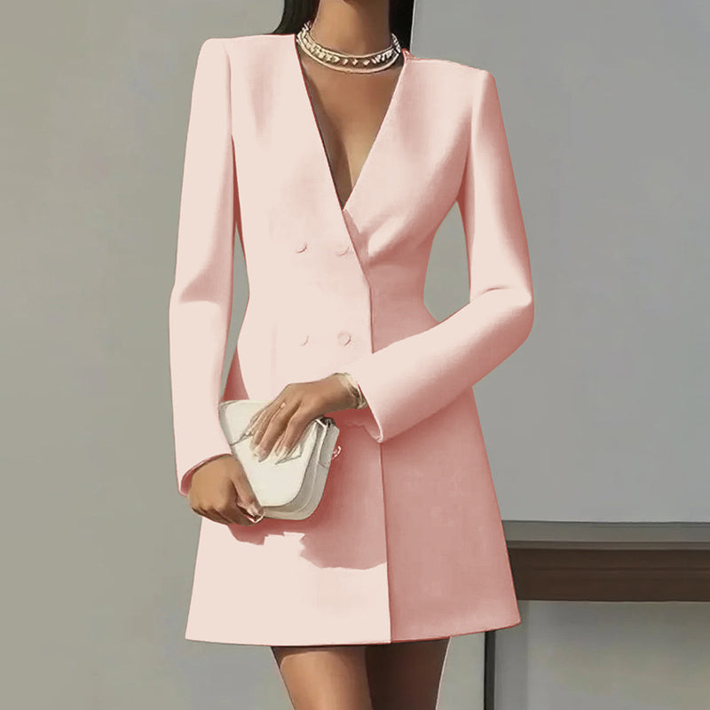Women’s Deep V-Neck A-Line Dress