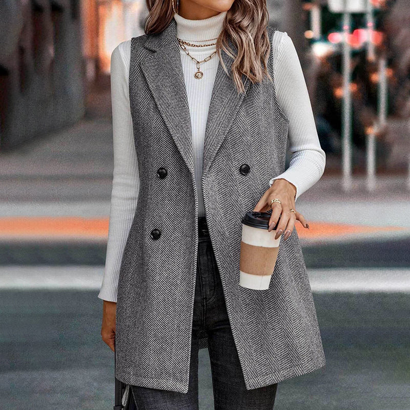 🖤 Women’s Sleeveless Blazer Vest – Trendy Business Casual