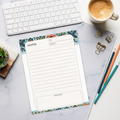Floral Border Daily Planner - Vibrant Organizer Notepad - DipaliZ