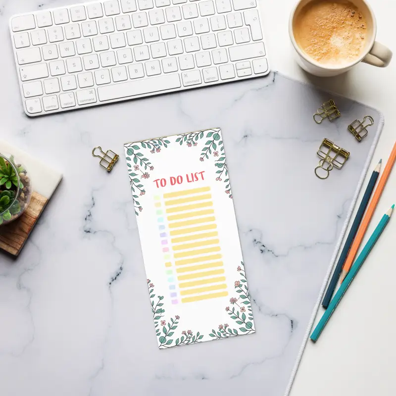 Flower Border Notepad - Conquer Life's Chaos in Style - DipaliZ