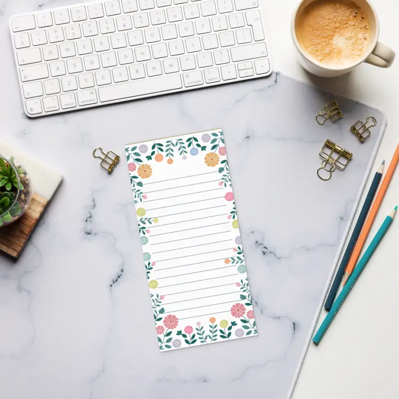 Leaves Border Notepad - Floral Creative Magic Design - DipaliZ