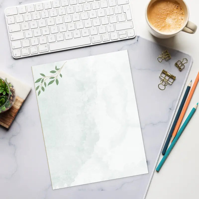 Elegant Leafy Notepad - Stylish Office Essential - DipaliZ