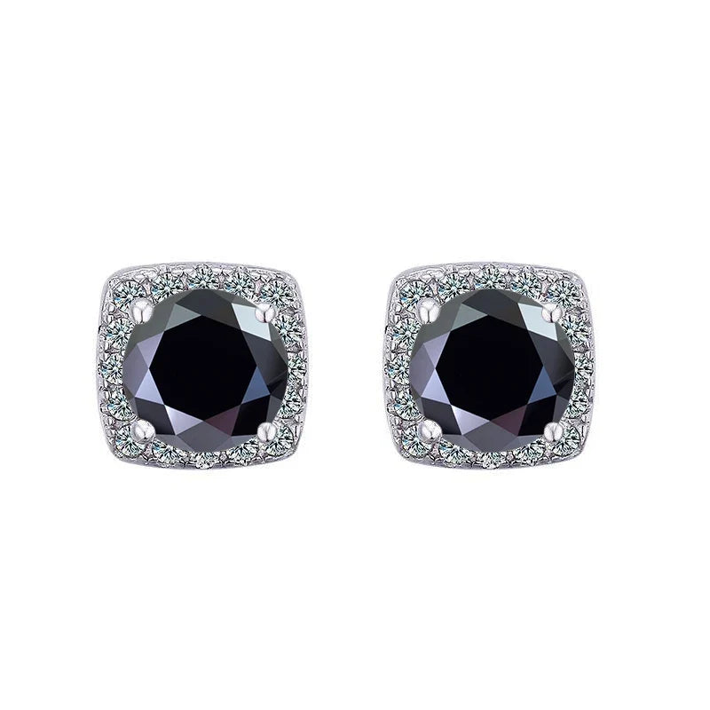 Moissanite Stud Earrings 925 Sterling Silver Round Cut Classic Women's Jewelry