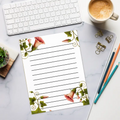 Vibrant Orange Trumpet Flowers Notepad - Creative Stationery - DipaliZ