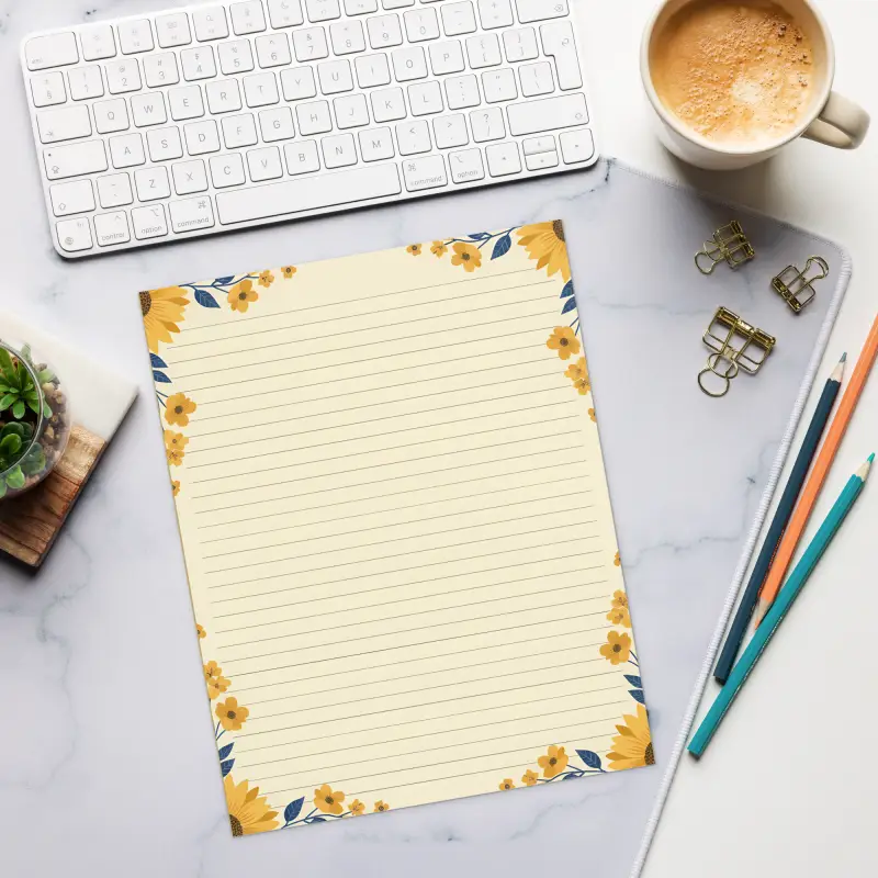 Sunflower Floral Ruled Notepads - Bright Ideas Collection - DipaliZ